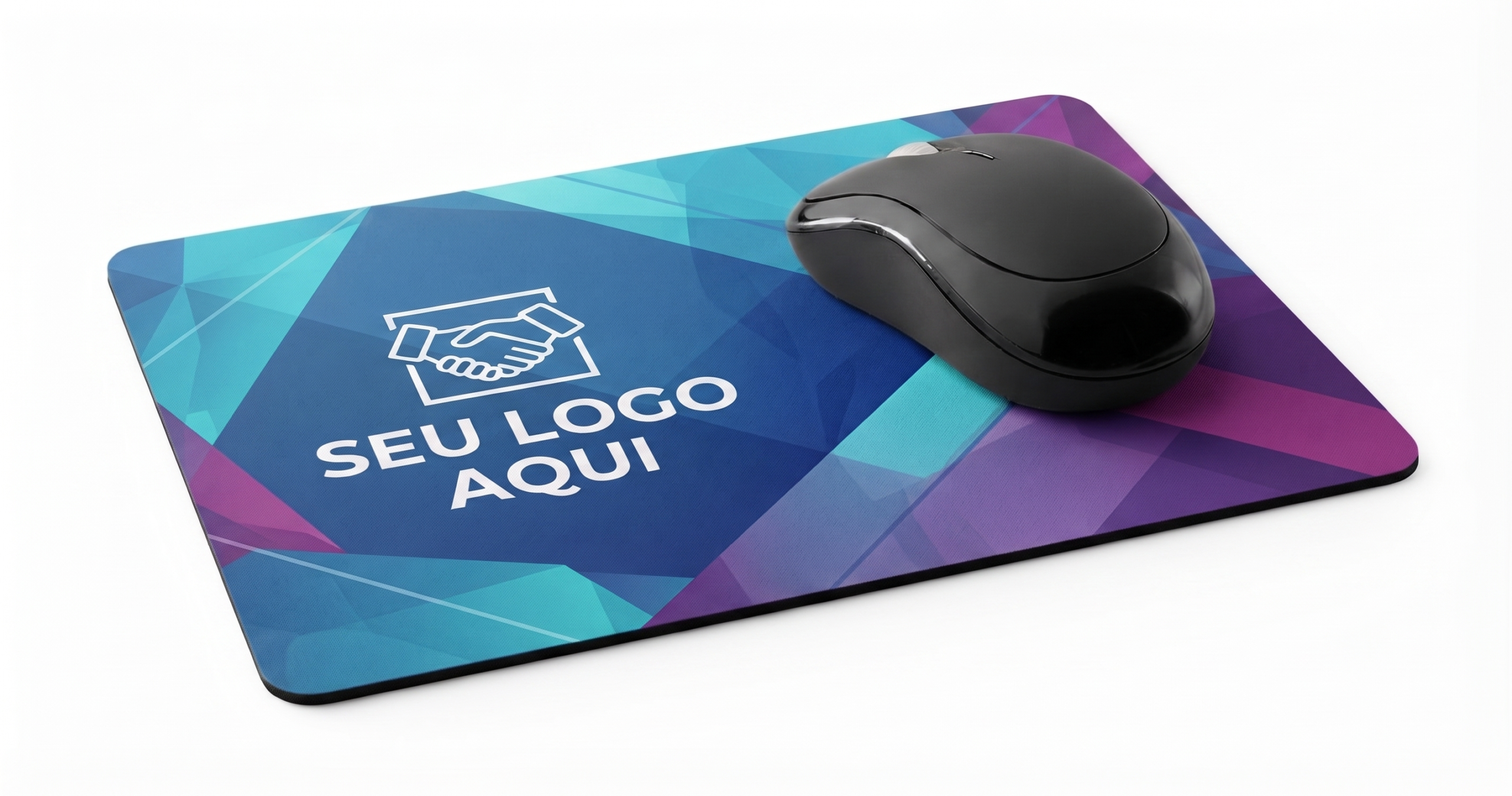Mouse pad personalizado em neoprene 23x18 cm com impressão colorida e espaço para logomarca