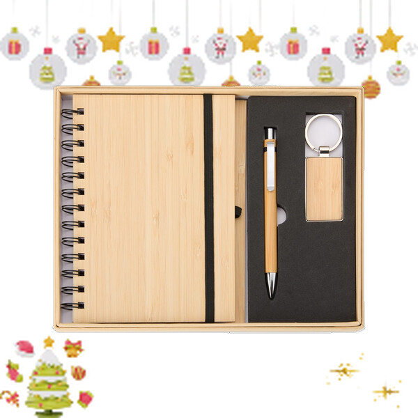 Kit executivo ecológico em bambu 3 peças personalizado