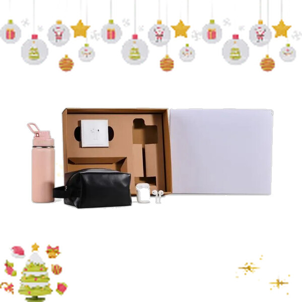 Kit garrafa térmica nécessaire e fone Bluetooth pêssego personalizado